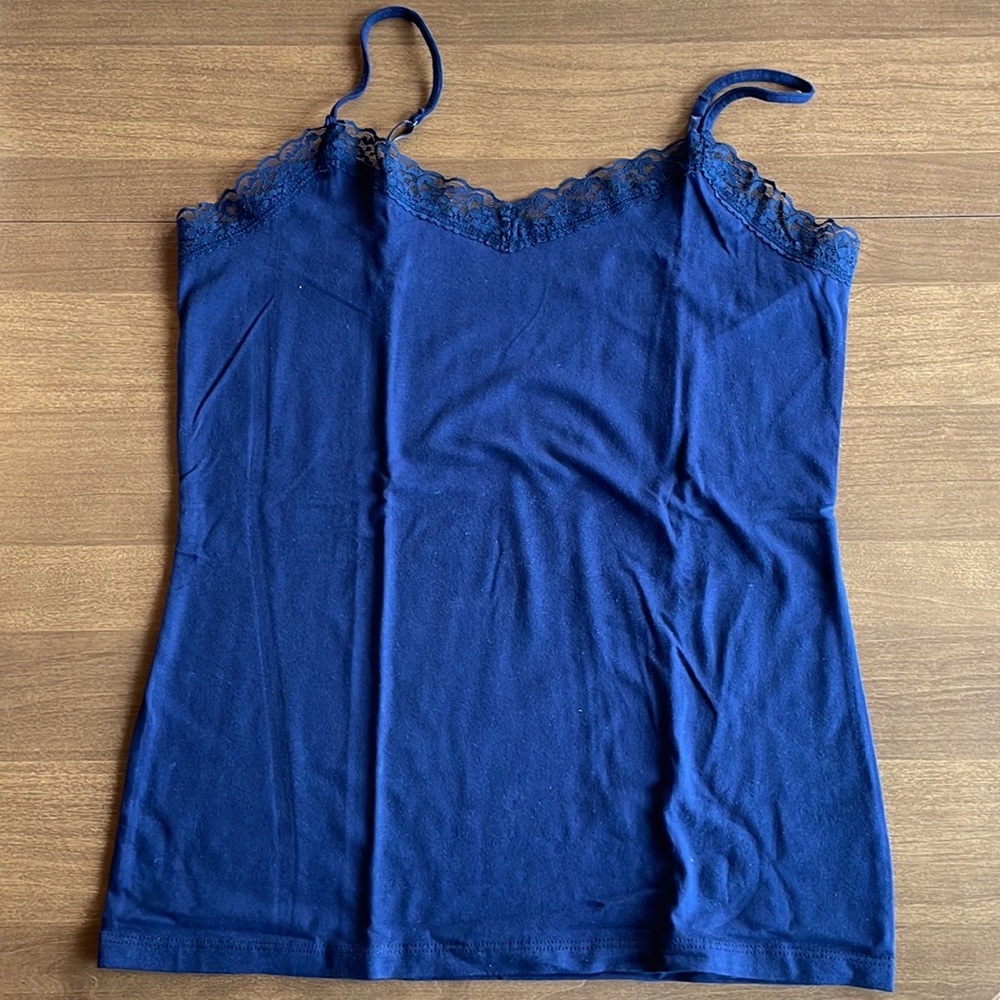 Merona White, Navy Blue and Peach Camisoles. - Picture 3 of 7